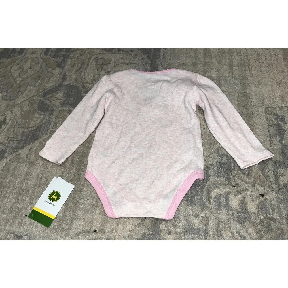 New Pink Girl's 9/12 month John‎ Deere bodysuit one piece Girl Horse